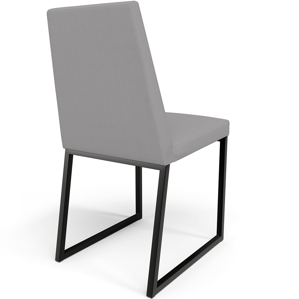 Cadeira Para Sala De Jantar Base Aço Industrial Preto Dafne L02 Corano Cinza - Lyam Decor
