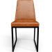 Cadeira Para Sala De Jantar Base Aço Industrial Preto Dafne L02 Couríssimo Camel - Lyam Decor