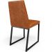 Cadeira Para Sala De Jantar Base Aço Industrial Preto Dafne L02 Couríssimo Camel - Lyam Decor