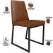 Cadeira Para Sala De Jantar Base Aço Industrial Preto Dafne L02 Couríssimo Marrom - Lyam Decor