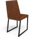 Cadeira Para Sala De Jantar Base Aço Industrial Preto Dafne L02 Couríssimo Marrom - Lyam Decor