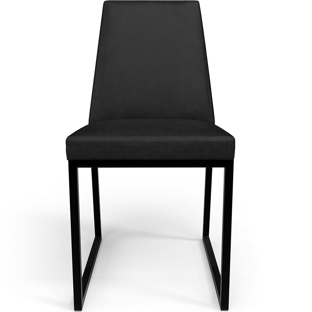 Cadeira Para Sala De Jantar Base Aço Industrial Preto Dafne L02 Couríssimo Preto - Lyam Decor