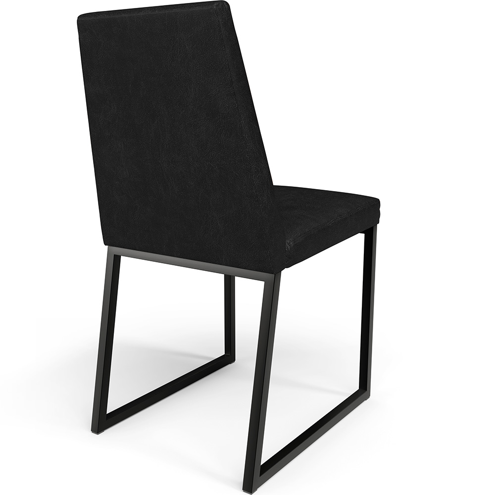 Cadeira Para Sala De Jantar Base Aço Industrial Preto Dafne L02 Couríssimo Preto - Lyam Decor