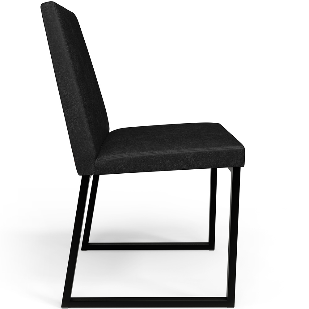 Cadeira Para Sala De Jantar Base Aço Industrial Preto Dafne L02 Couríssimo Preto - Lyam Decor