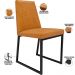 Cadeira Para Sala De Jantar Base Aço Industrial Preto Dafne L02 Couríssimo Whisky - Lyam Decor