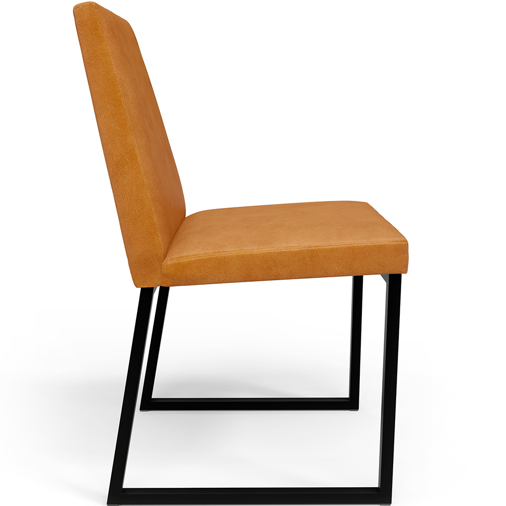 Cadeira Para Sala De Jantar Base Aço Industrial Preto Dafne L02 Couríssimo Whisky - Lyam Decor
