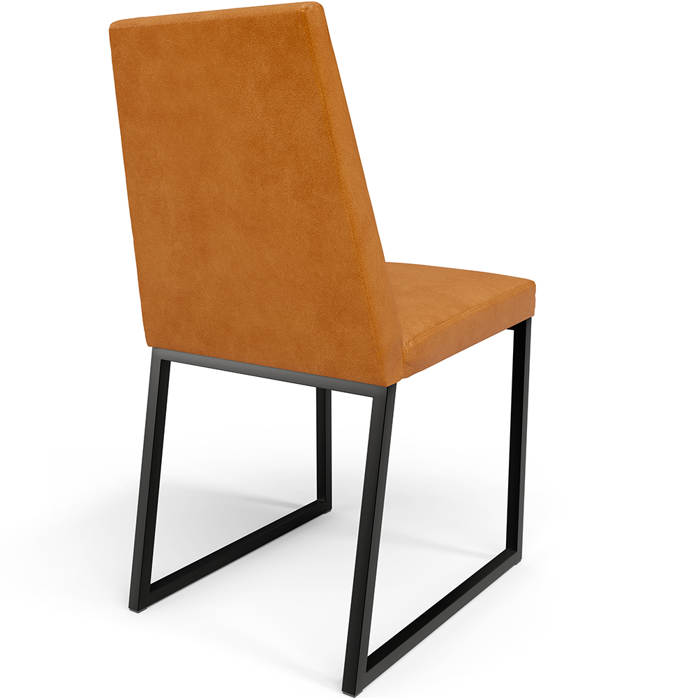 Cadeira Para Sala De Jantar Base Aço Industrial Preto Dafne L02 Couríssimo Whisky - Lyam Decor