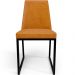 Cadeira Para Sala De Jantar Base Aço Industrial Preto Dafne L02 Couríssimo Whisky - Lyam Decor