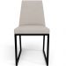 Cadeira Para Sala De Jantar Base Aço Industrial Preto Dafne L02 Linho Bege - Lyam Decor