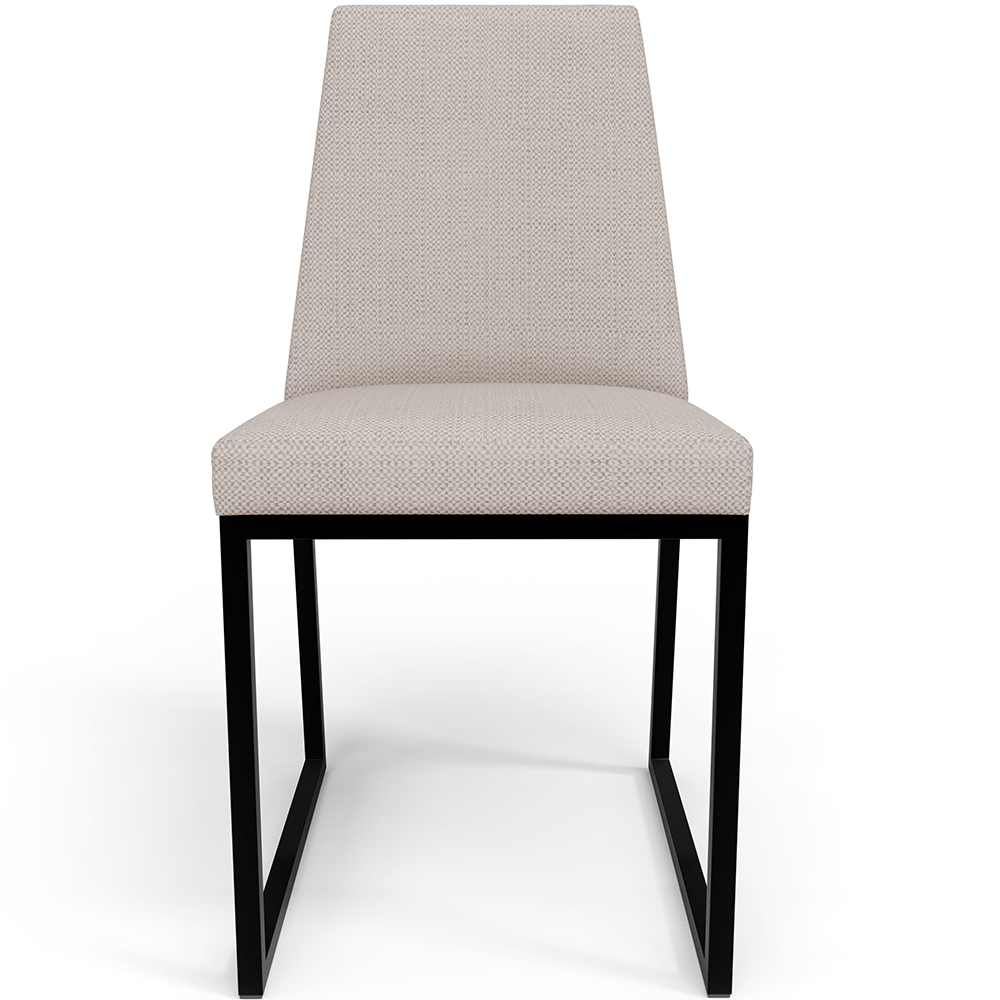 Cadeira Para Sala De Jantar Base Aço Industrial Preto Dafne L02 Linho Bege - Lyam Decor