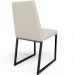Cadeira Para Sala De Jantar Base Aço Industrial Preto Dafne L02 Linho Champagne - Lyam Decor