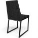 Cadeira Para Sala De Jantar Base Aço Industrial Preto Dafne L02 Linho Chumbo - Lyam Decor