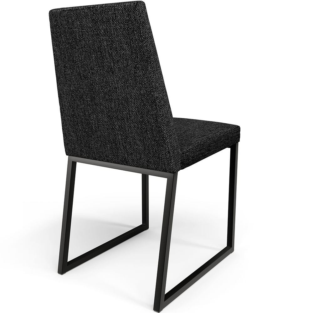 Cadeira Para Sala De Jantar Base Aço Industrial Preto Dafne L02 Linho Chumbo - Lyam Decor