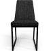 Cadeira Para Sala De Jantar Base Aço Industrial Preto Dafne L02 Linho Chumbo - Lyam Decor