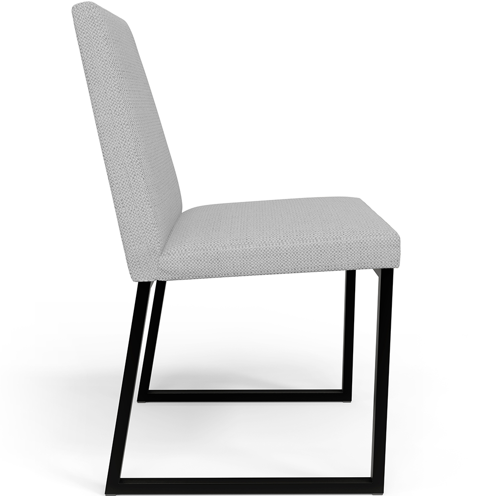 Cadeira Para Sala De Jantar Base Aço Industrial Preto Dafne L02 Linho Cinza - Lyam Decor