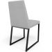 Cadeira Para Sala De Jantar Base Aço Industrial Preto Dafne L02 Linho Cinza - Lyam Decor
