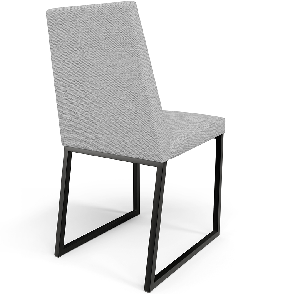 Cadeira Para Sala De Jantar Base Aço Industrial Preto Dafne L02 Linho Cinza - Lyam Decor