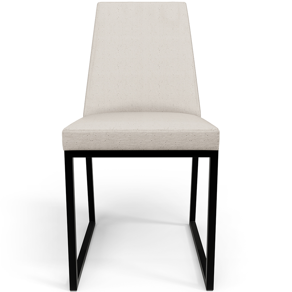 Cadeira Para Sala De Jantar Base Aço Industrial Preto Dafne L02 Linho Cru - Lyam Decor