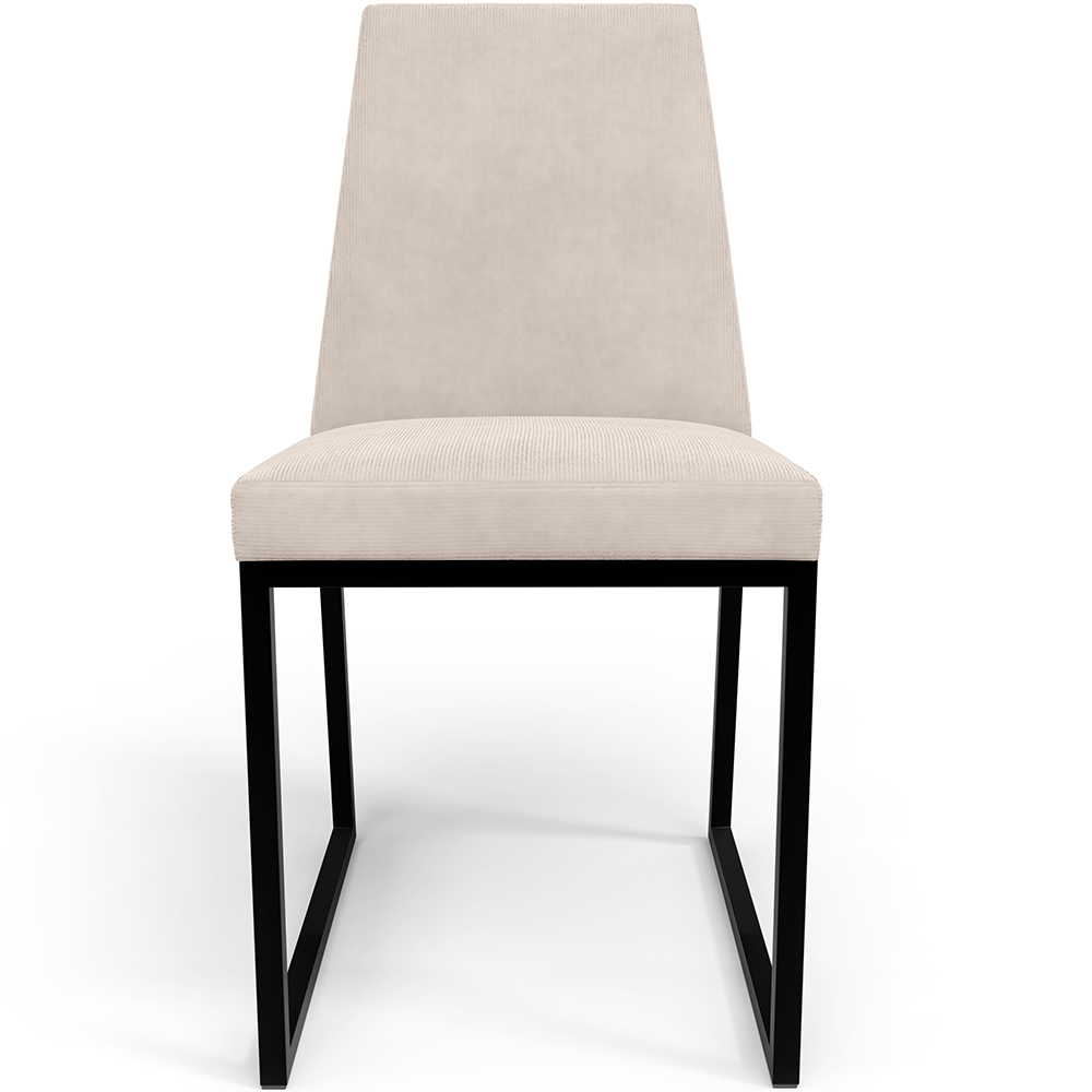 Cadeira Para Sala De Jantar Base Aço Industrial Preto Dafne L02 Suede Bege - Lyam Decor