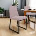 Cadeira Para Sala De Jantar Base Aço Industrial Preto Dafne L02 Suede Rosê - Lyam Decor
