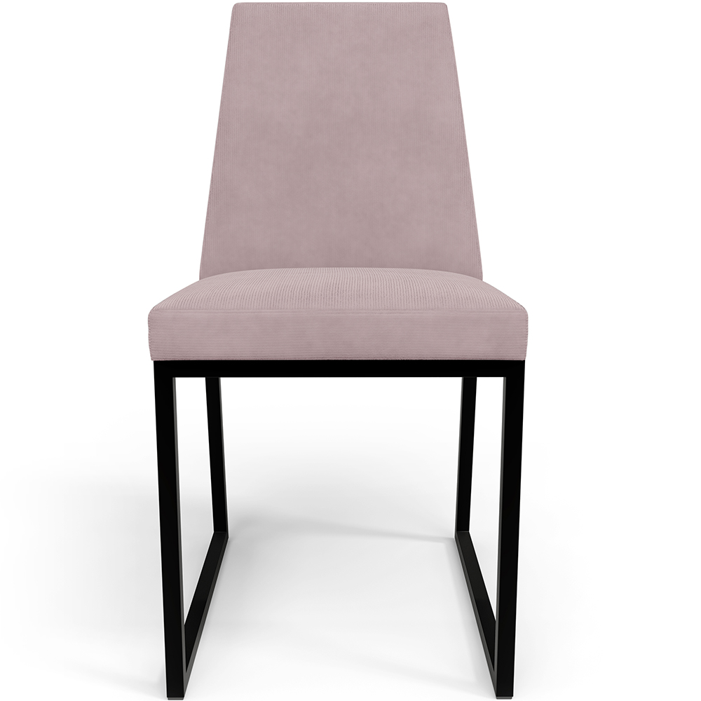 Cadeira Para Sala De Jantar Base Aço Industrial Preto Dafne L02 Suede Rosê - Lyam Decor