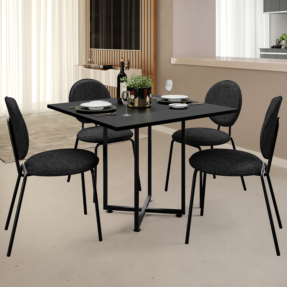 Cadeira Para Sala de Jantar Cozinha Évora L02 Linho Chumbo - Lyam