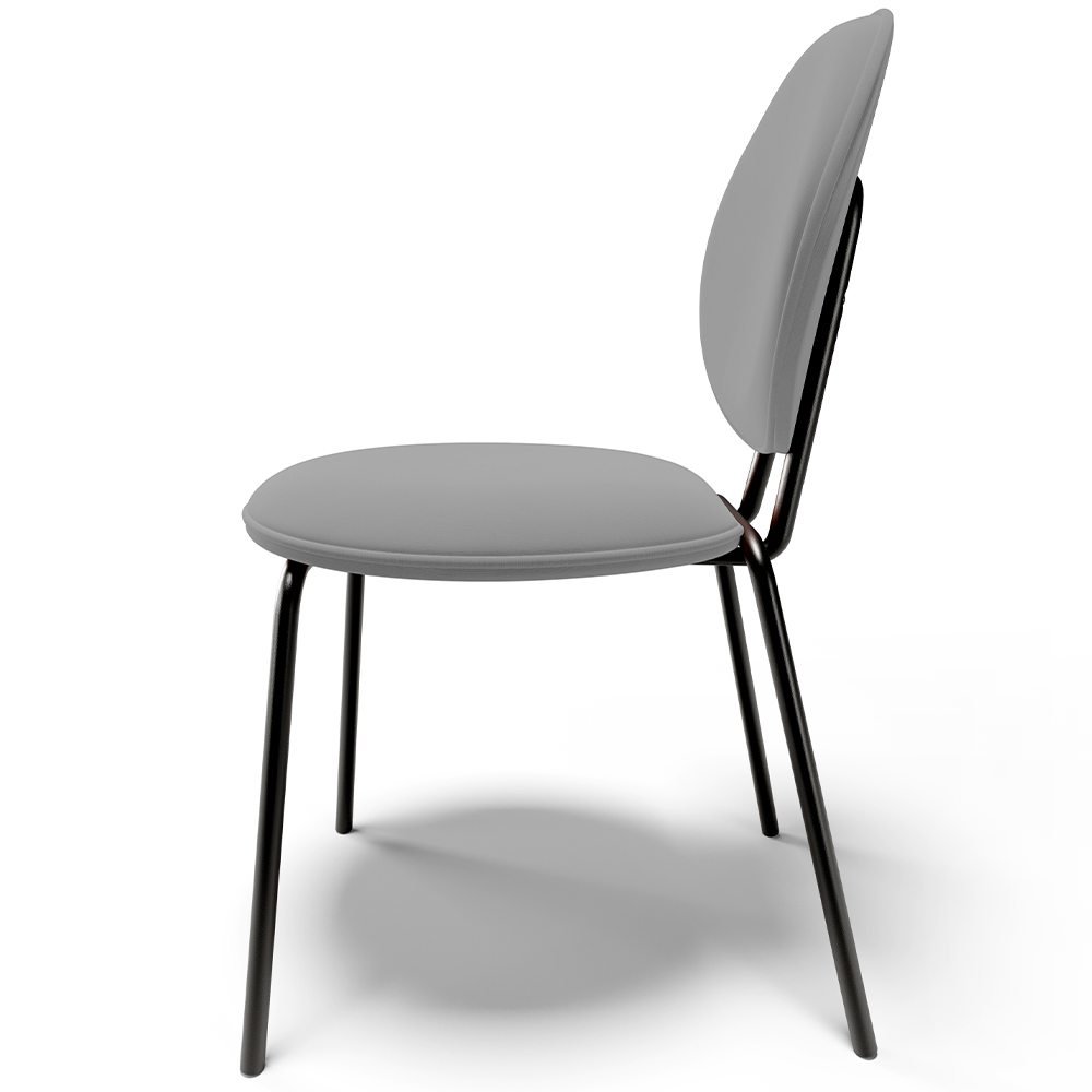 Cadeira Para Sala de Jantar Cozinha Évora L02 Suede Cinza - Lyam