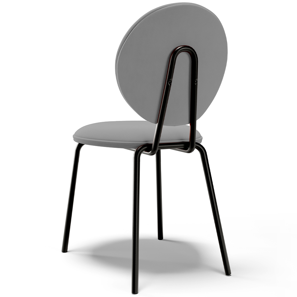 Cadeira Para Sala de Jantar Cozinha Évora L02 Suede Cinza - Lyam