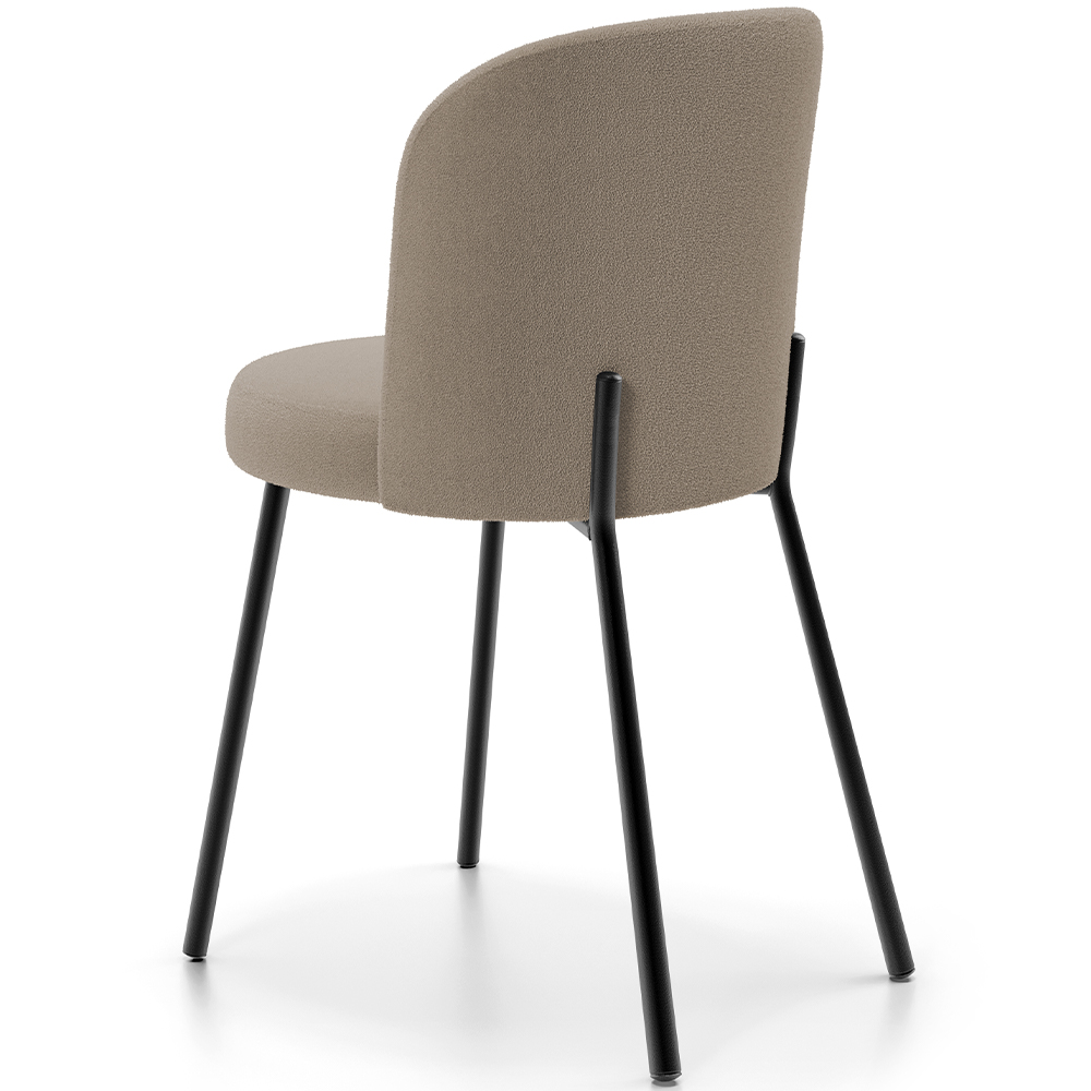 Cadeira Para Sala de Jantar Cozinha Estofada Gavi L02 Bouclê Bege - Lyam Decor