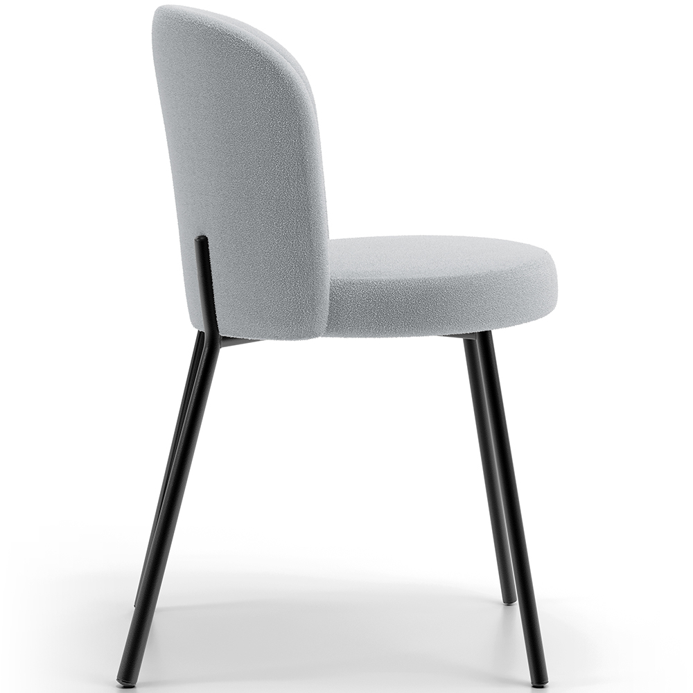 Cadeira Para Sala de Jantar Cozinha Estofada Gavi L02 Bouclê Cinza - Lyam Decor
