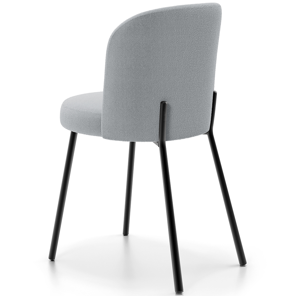 Cadeira Para Sala de Jantar Cozinha Estofada Gavi L02 Bouclê Cinza - Lyam Decor