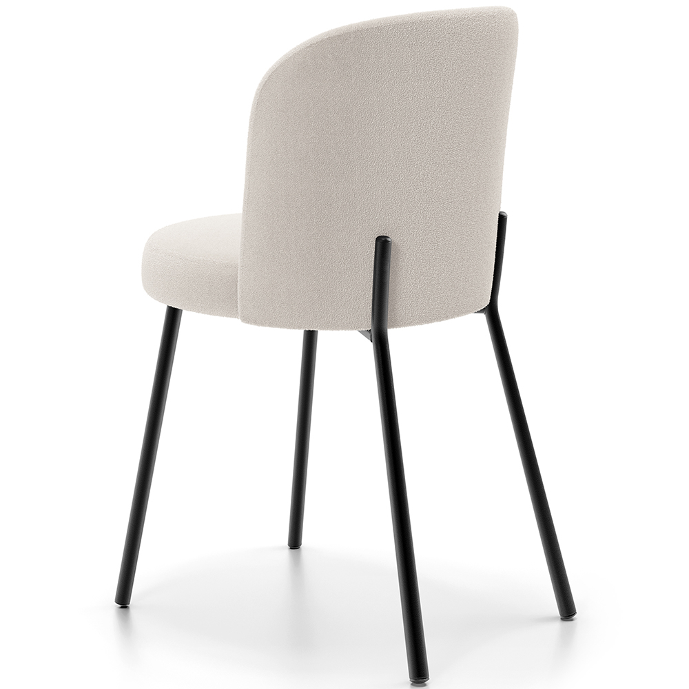 Cadeira Para Sala de Jantar Cozinha Estofada Gavi L02 Bouclê Cru - Lyam Decor