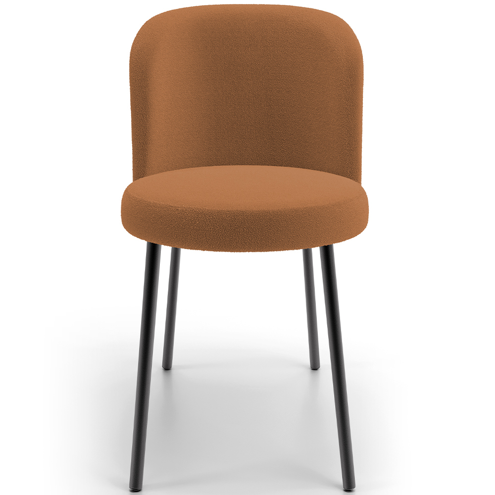 Cadeira Para Sala de Jantar Cozinha Estofada Gavi L02 Bouclê Terracota - Lyam Decor