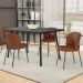 Cadeira Para Sala de Jantar Cozinha Estofada Gavi L02 Couríssimo Marrom - Lyam Decor