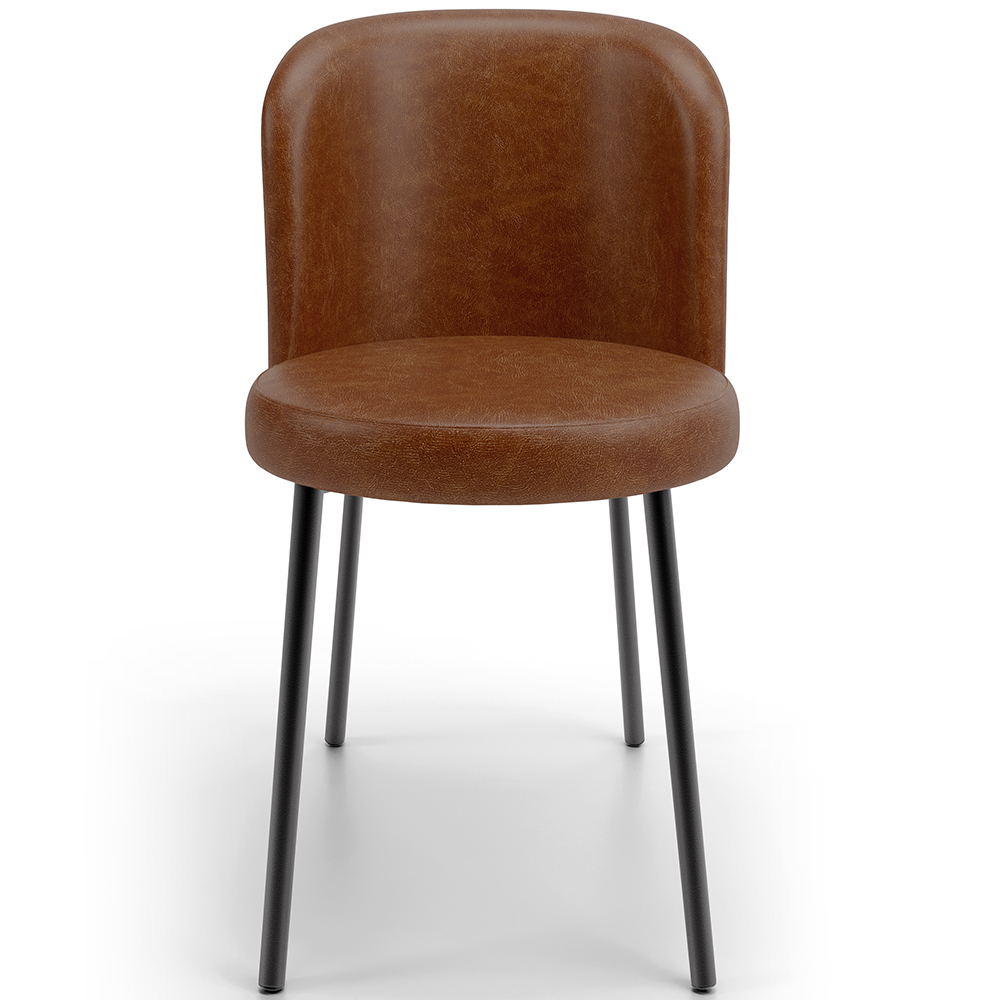 Cadeira Para Sala de Jantar Cozinha Estofada Gavi L02 Couríssimo Marrom - Lyam Decor