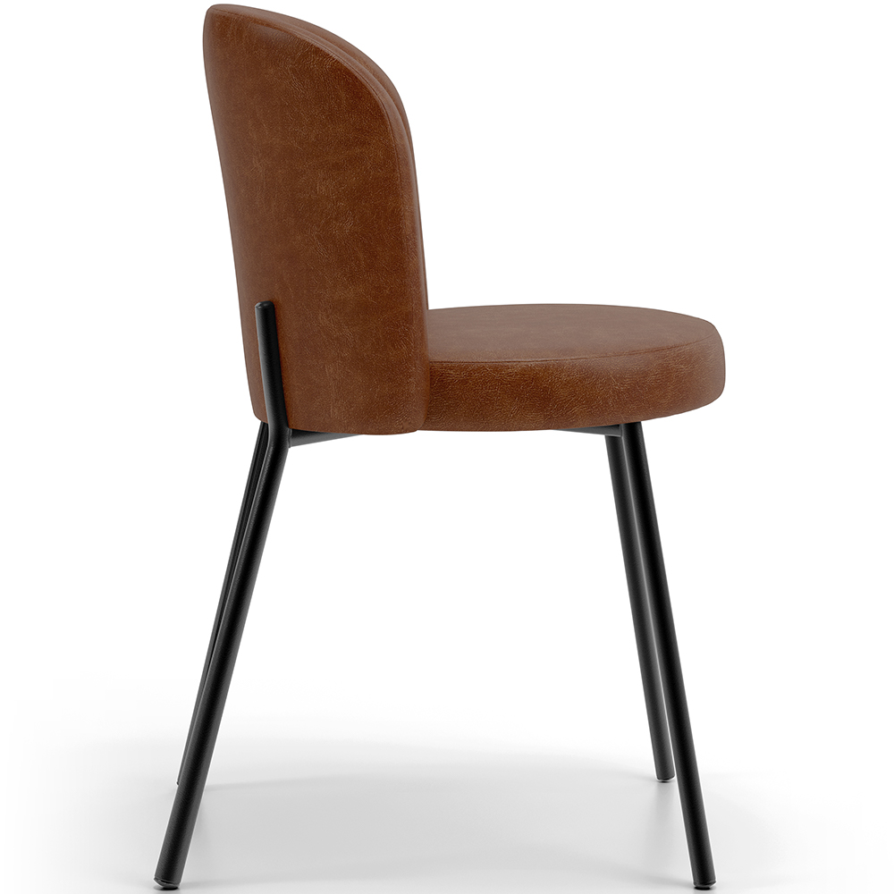 Cadeira Para Sala de Jantar Cozinha Estofada Gavi L02 Couríssimo Marrom - Lyam Decor