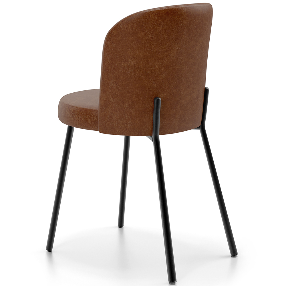 Cadeira Para Sala de Jantar Cozinha Estofada Gavi L02 Couríssimo Marrom - Lyam Decor