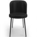 Cadeira Para Sala de Jantar Cozinha Estofada Gavi L02 Couríssimo Preto - Lyam Decor
