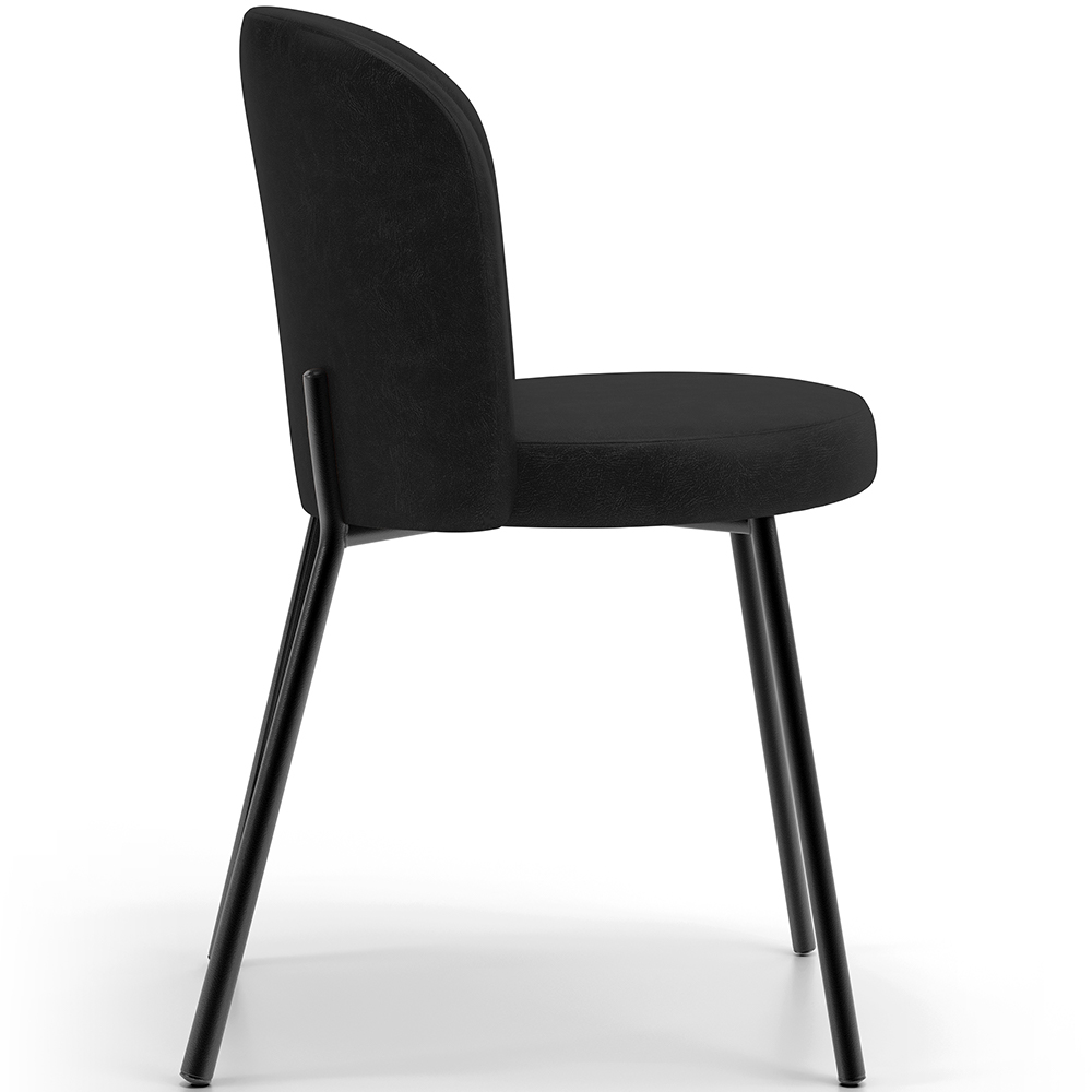 Cadeira Para Sala de Jantar Cozinha Estofada Gavi L02 Couríssimo Preto - Lyam Decor