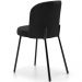 Cadeira Para Sala de Jantar Cozinha Estofada Gavi L02 Couríssimo Preto - Lyam Decor