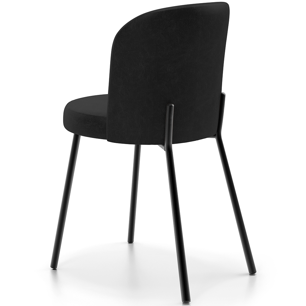 Cadeira Para Sala de Jantar Cozinha Estofada Gavi L02 Couríssimo Preto - Lyam Decor