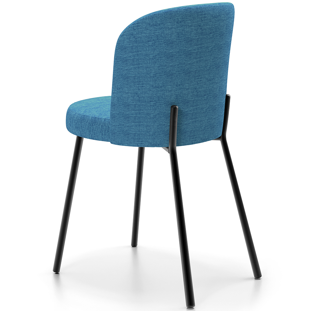 Cadeira Para Sala de Jantar Cozinha Estofada Gavi L02 Linho Azul - Lyam Decor