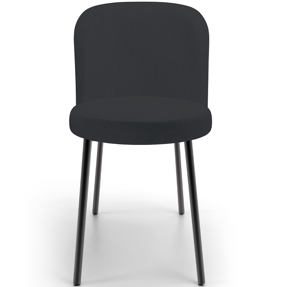 Cadeira Para Sala de Jantar Cozinha Estofada Gavi L02 Linho Chumbo - Lyam Decor