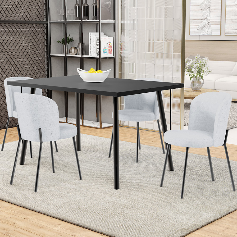 Cadeira Para Sala de Jantar Cozinha Estofada Gavi L02 Linho Cinza - Lyam Decor