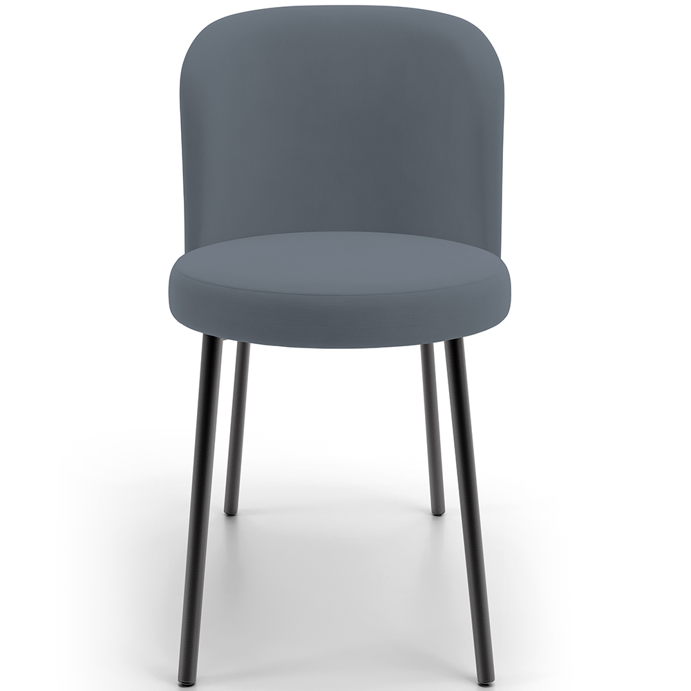 Cadeira Para Sala de Jantar Cozinha Estofada Gavi L02 Suede Cinza - Lyam Decor