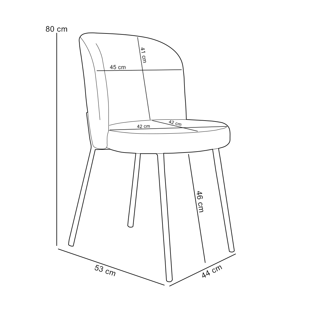 Cadeira Para Sala de Jantar Cozinha Estofada Gavi L02 Suede Cinza - Lyam Decor