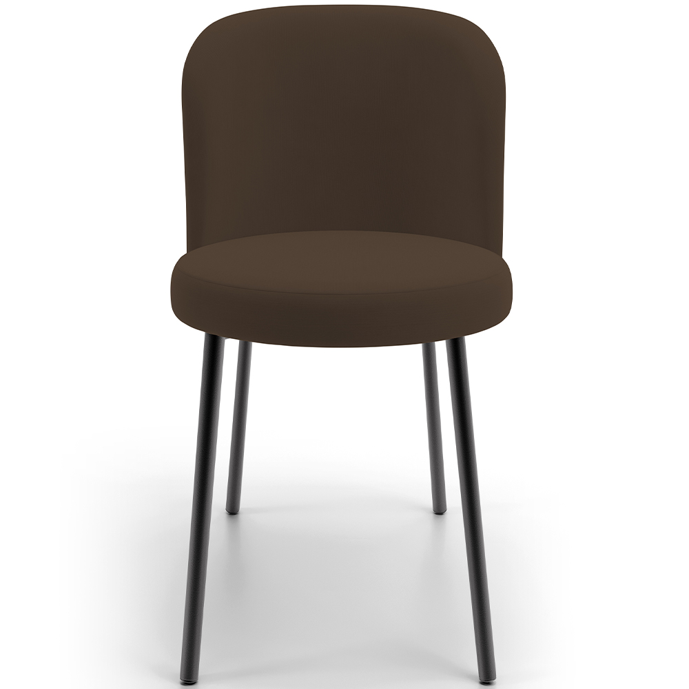 Cadeira Para Sala de Jantar Cozinha Estofada Gavi L02 Suede Marrom - Lyam Decor