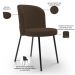 Cadeira Para Sala de Jantar Cozinha Estofada Gavi L02 Suede Marrom - Lyam Decor