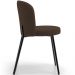 Cadeira Para Sala de Jantar Cozinha Estofada Gavi L02 Suede Marrom - Lyam Decor