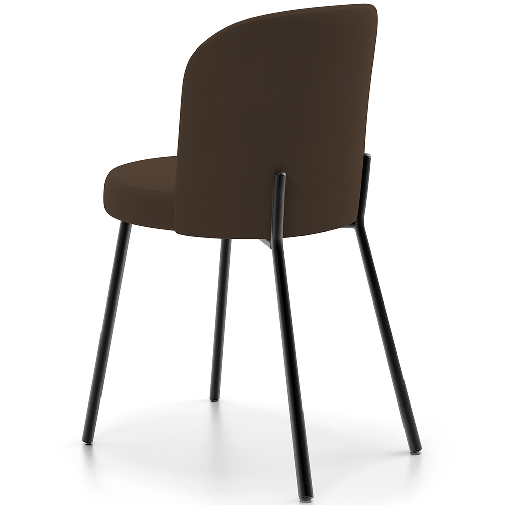 Cadeira Para Sala de Jantar Cozinha Estofada Gavi L02 Suede Marrom - Lyam Decor